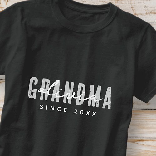 Grandma Since 20XX Modern Simple Preppy T_Shirt