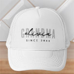 Grandma Since 20XX Modern Simple Preppy Trucker Hat<br><div class="desc">This simple and modern design is composed of san serif typography.</div>