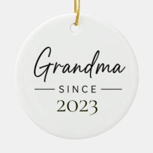 Grandma Since Personalized Year Handwritten Family Ceramic Ornament