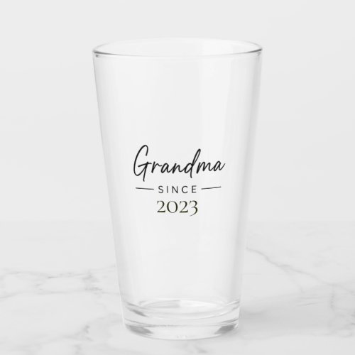 Grandma Since Personalized Year Handwritten Family Glass