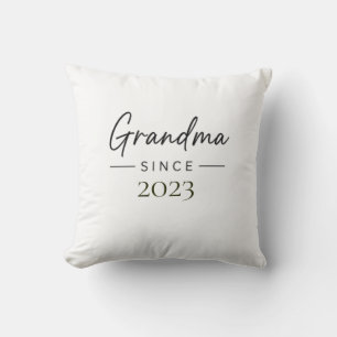 Grandma Since Personalized Year Handwritten Family Throw Pillow