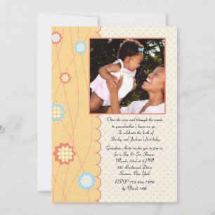 Grandma Sip and See Baby Shower Invitation