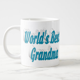 Grandma sky blue half typography  giant coffee mug