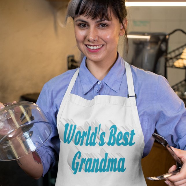 Grandma sky blue text  long apron (Creator Uploaded)