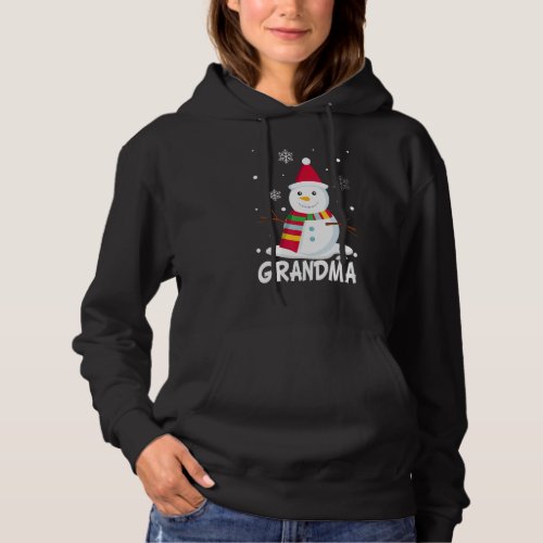 Grandma Snowman Santa  Christmas Matching Family Hoodie