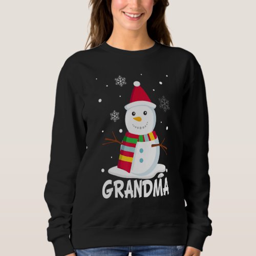 Grandma Snowman Santa  Christmas Matching Family Sweatshirt