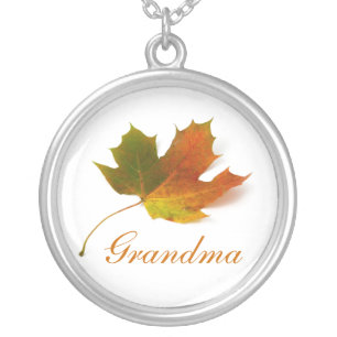 Grandma, Solitary Maple Leaf Necklace