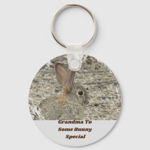 Grandma Somebody Special Funny Bunny Pun Humor Keychain