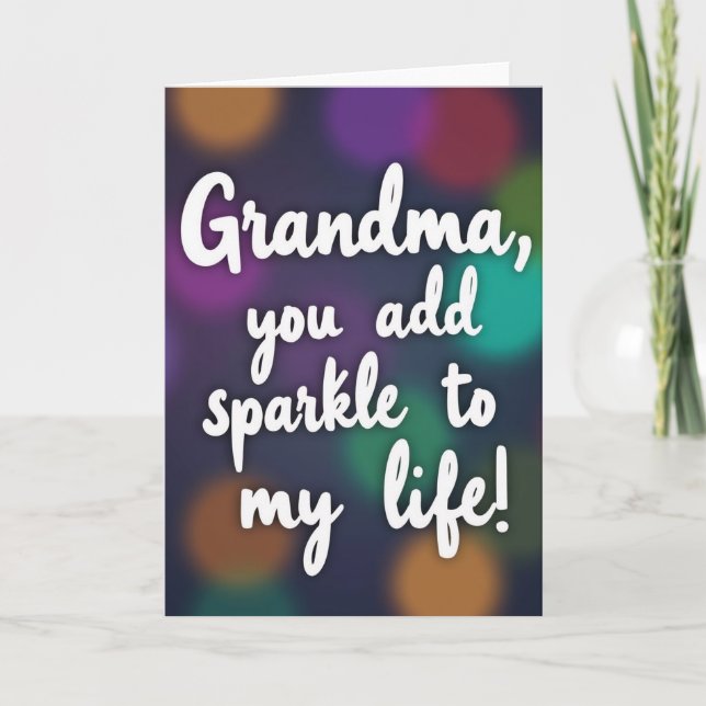 Grandma Sparkle Lights Card (Front)