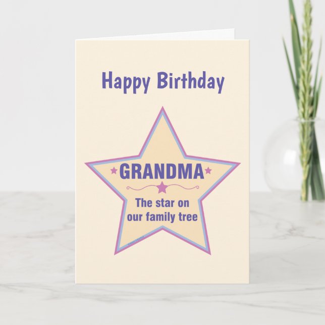 Grandma Star Birthday Card (Front)