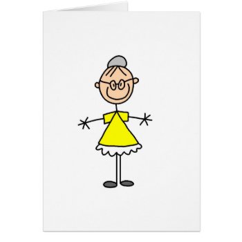 Grandma Stick Figure Card by stick_figures at Zazzle