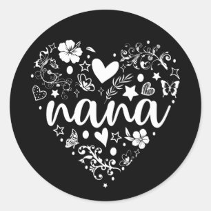 Grandma Sticker, Cute Nana Sticker, Mother's Day Classic Round Sticker