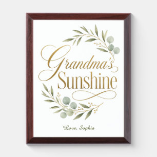 Grandma Sunshine Mother's Day Award Plaque