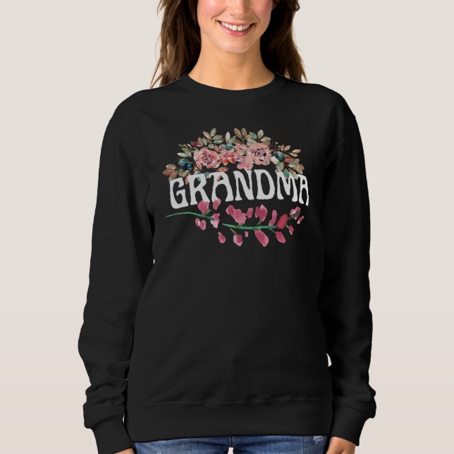 Grandma sweatshirt, grandma sweater, floral  sweatshirt (Front)