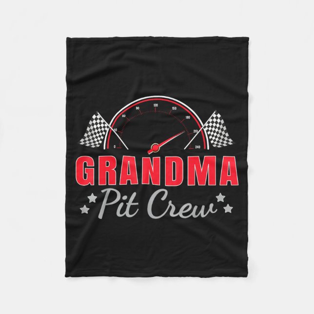 Grandma T Crew Race Car Driver Birthday Party Raci Fleece Blanket (Front)