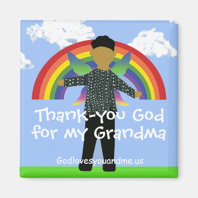 Grandma Thank-you God  Magnet (Front)