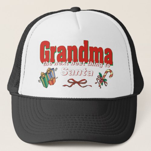 Grandma The Next Best Thing To Santa Trucker Hat