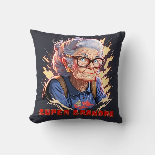 Grandma the Original Superhero  Throw Pillow