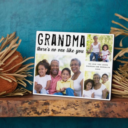 Grandma Theres No One Like You 3 Photo Plaque