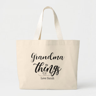Grandma Things Custom Gift from Grandkids Large Tote Bag