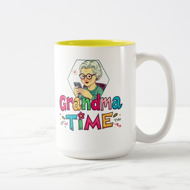 Grandma Time Two-Tone Coffee Mug (Right)