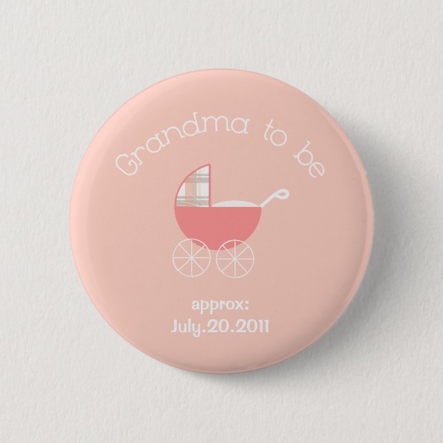 Grandma to be-Baby Girl Button (Front)