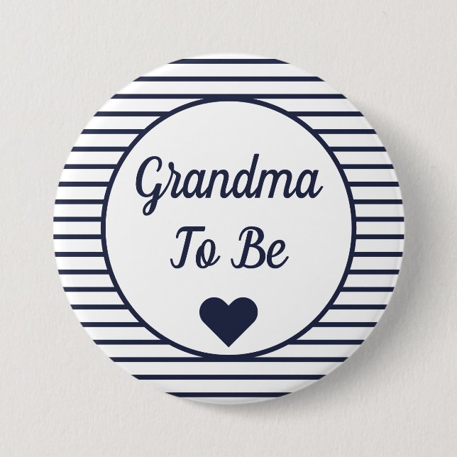 Grandma To Be Baby Shower Button (Front)