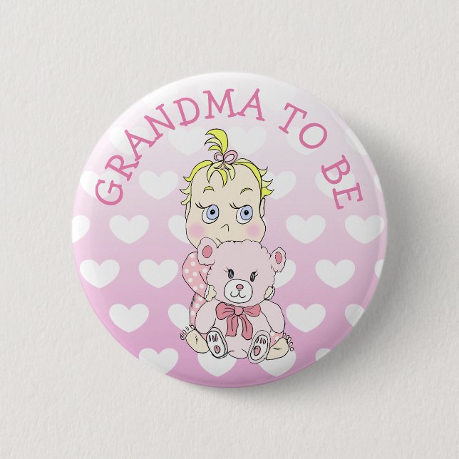 Grandma to Be Baby Shower Button (Front)