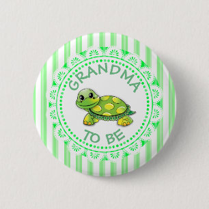 Grandma to be Baby Shower Button Turtle themed