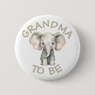 Grandma to be Baby Shower Button Wild One Zoo