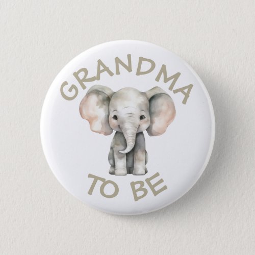 Grandma to be Baby Shower Button Wild One Zoo