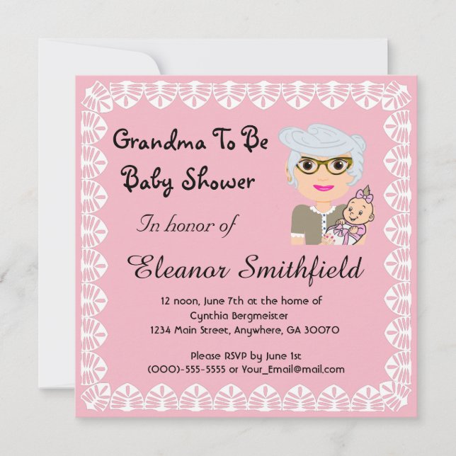 GrandMa To Be Baby Shower Invitation (Front)