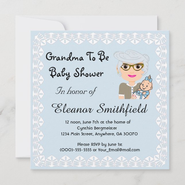 GrandMa To Be Baby Shower Invitation (Front)