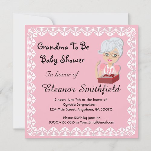GrandMa To Be Baby Shower Invitation