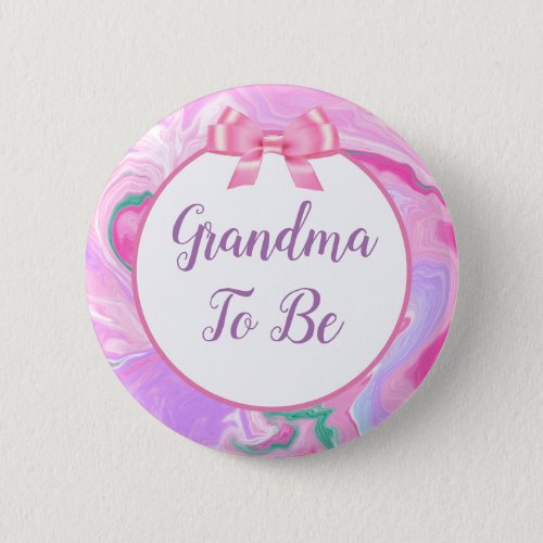 Grandma To Be Baby Shower Pink  Purple  Button