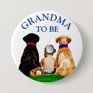 Grandma to be Baseball Themed Boy's Baby Shower  Button