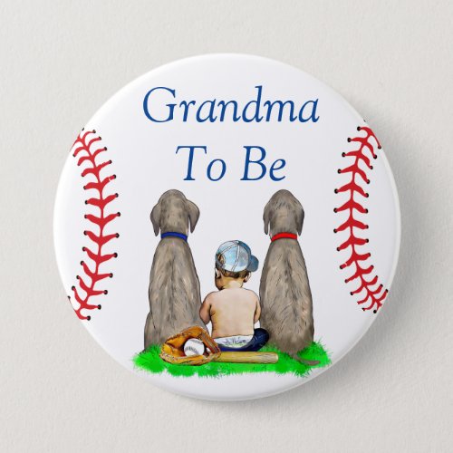 Grandma to Be  Baseball Themed Boys Baby Shower Button
