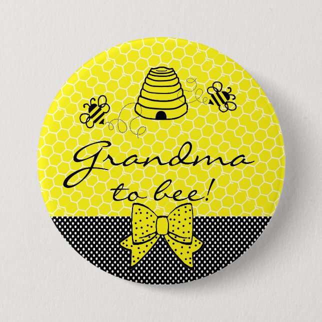 Grandma To Be Bee Pinback Button (Front)