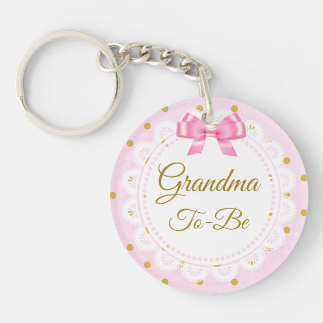 Grandma to Be | Birth Announcement  Keychain (Front)
