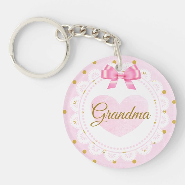 Grandma to Be | Birth Announcement  Keychain (Front)