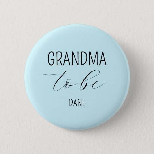 Grandma to Be Blue Baby Shower Button