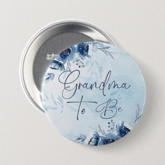 Grandma To Be Blue Its a Boy Baby Shower Button