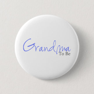 Grandma To Be (Blue Script) Button