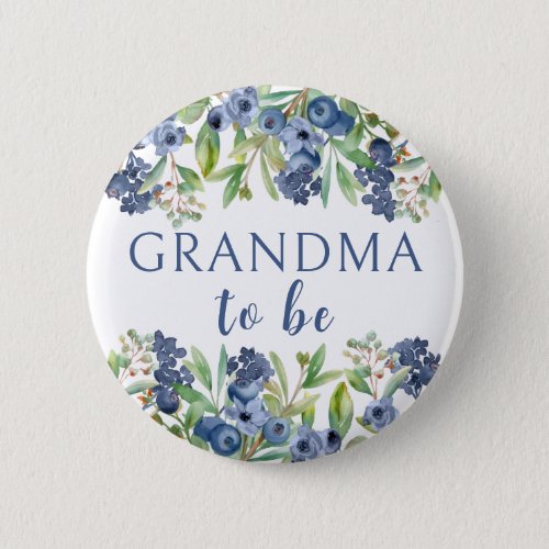 Grandma to be blueberry baby shower button