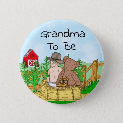 Grandma To Be Boys Baby Shower    Button