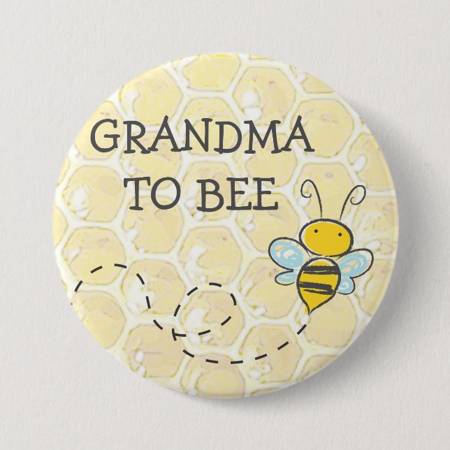 GRANDMA to Be Bumblebee Baby Shower Button (Front)