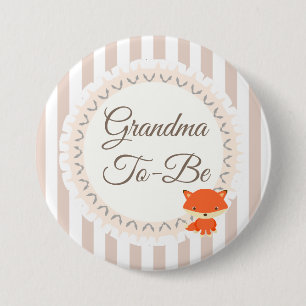 Grandma To Be Button Fox Woodlands Theme