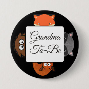Grandma To Be Button Fox Woodlands Theme