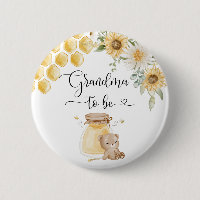Grandma to be Button. Sunflower honey bear