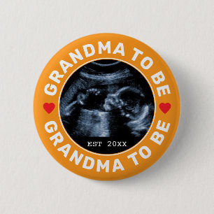 Grandma To Be Custom Photo Baby Shower Party Button
